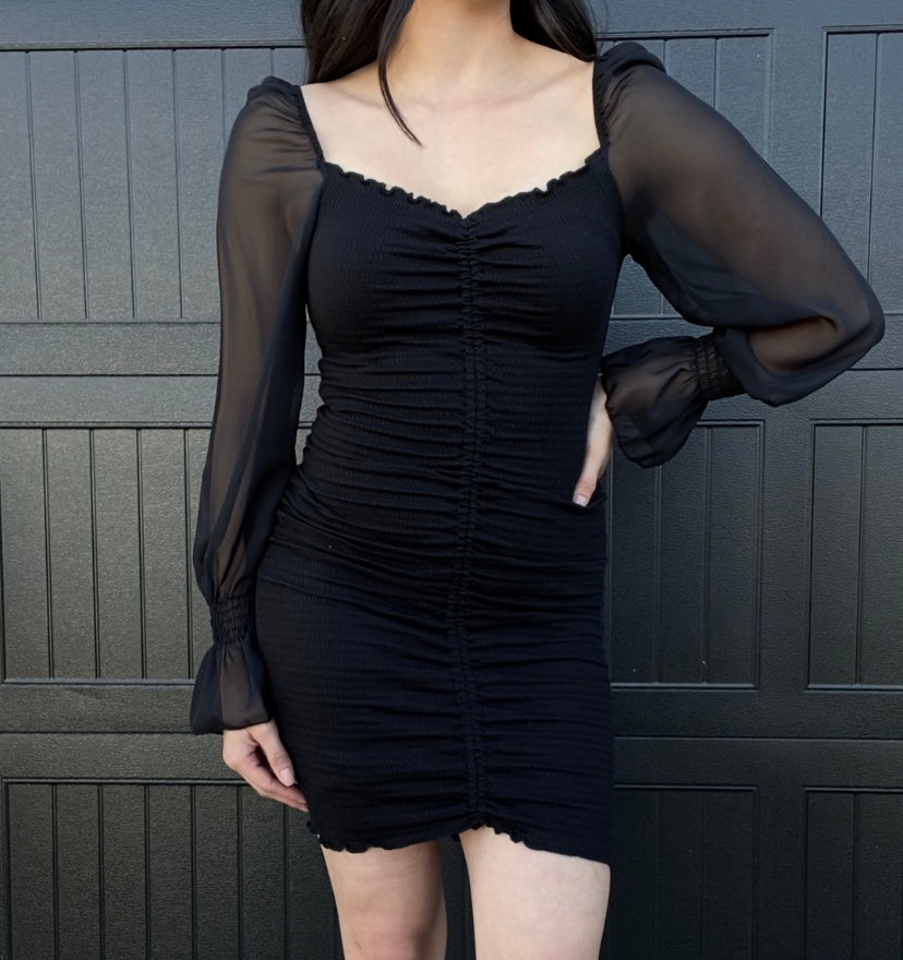 Mesh Sleeve Dress