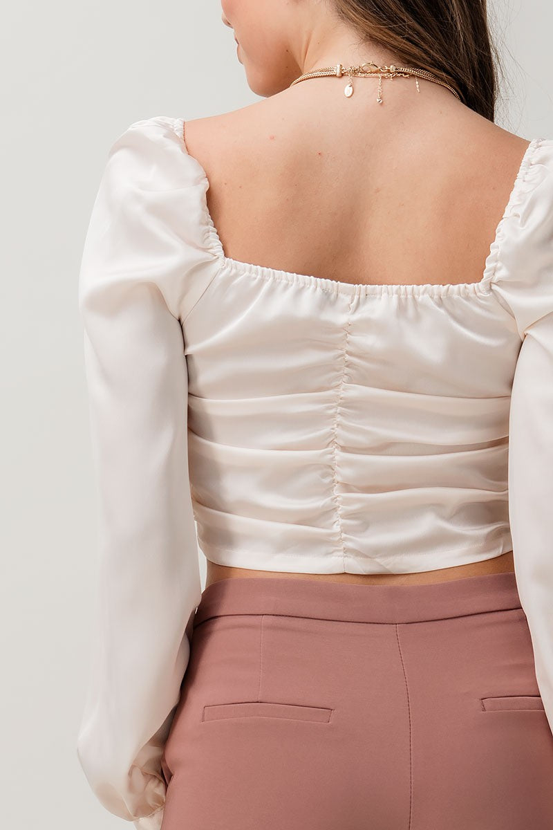 Vienna Satin Blouse (Ivory)