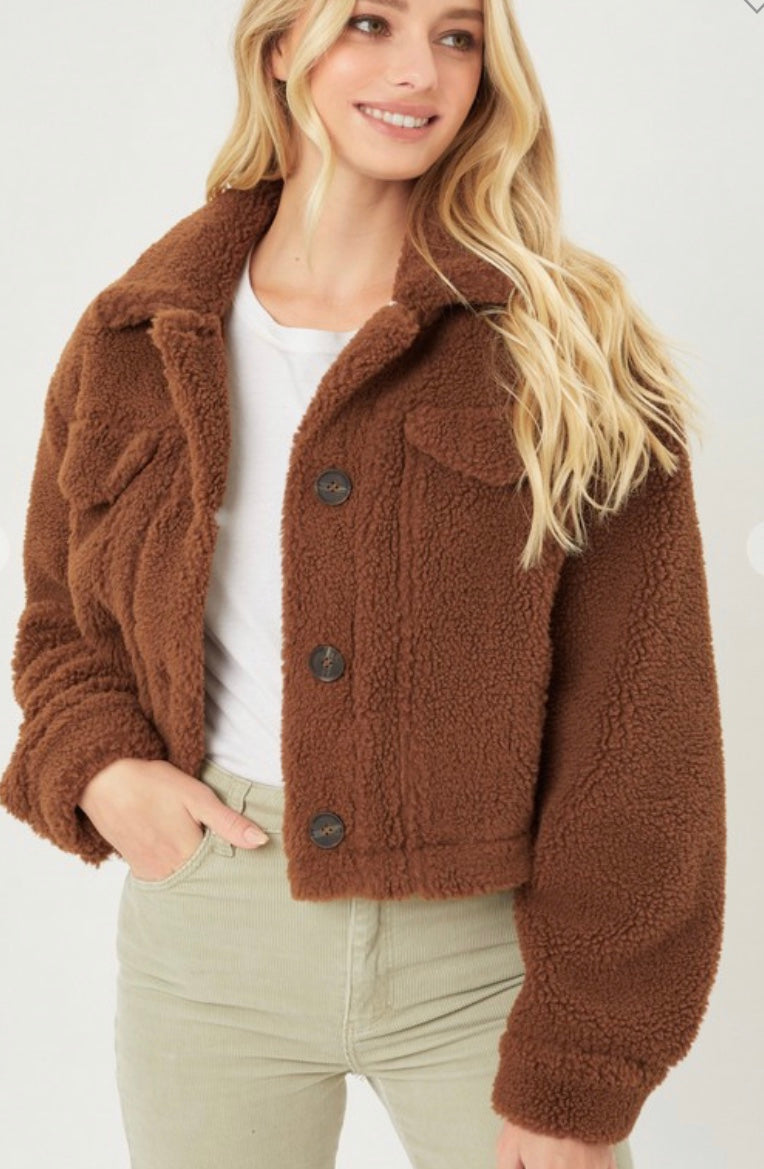 Bella Teddy Cropped Jacket